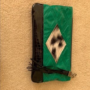 NWT Custom leather clutch from a local artisan.